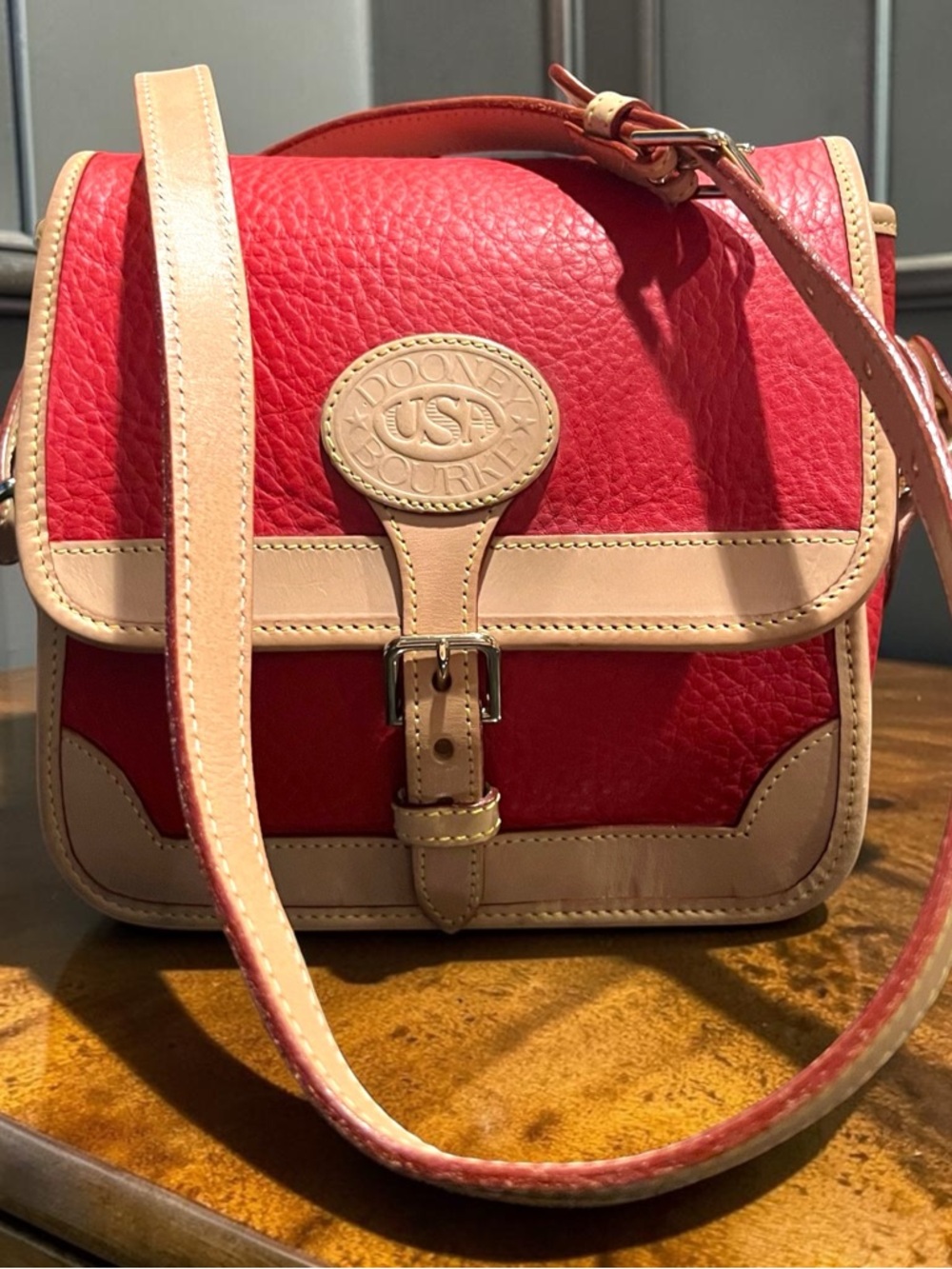 Dooney Bourke Women's Small Crossbody Red Purse Pebble Grain Handbag Never Used